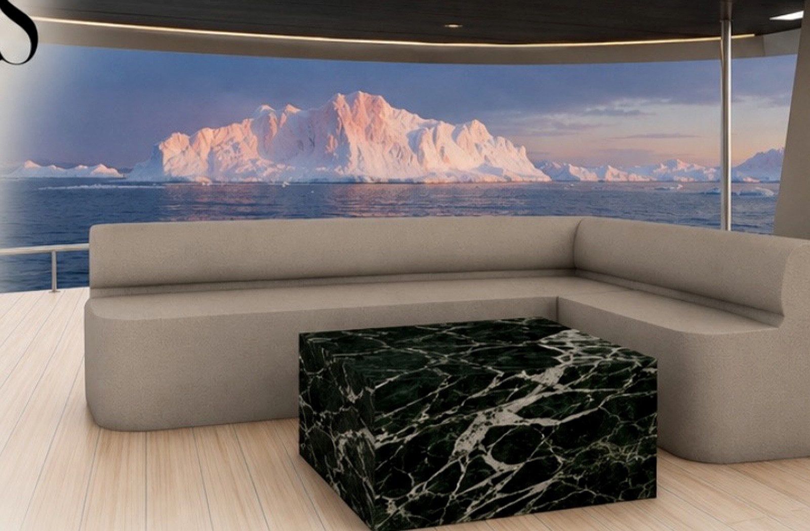 Arctic lounge interior visualization