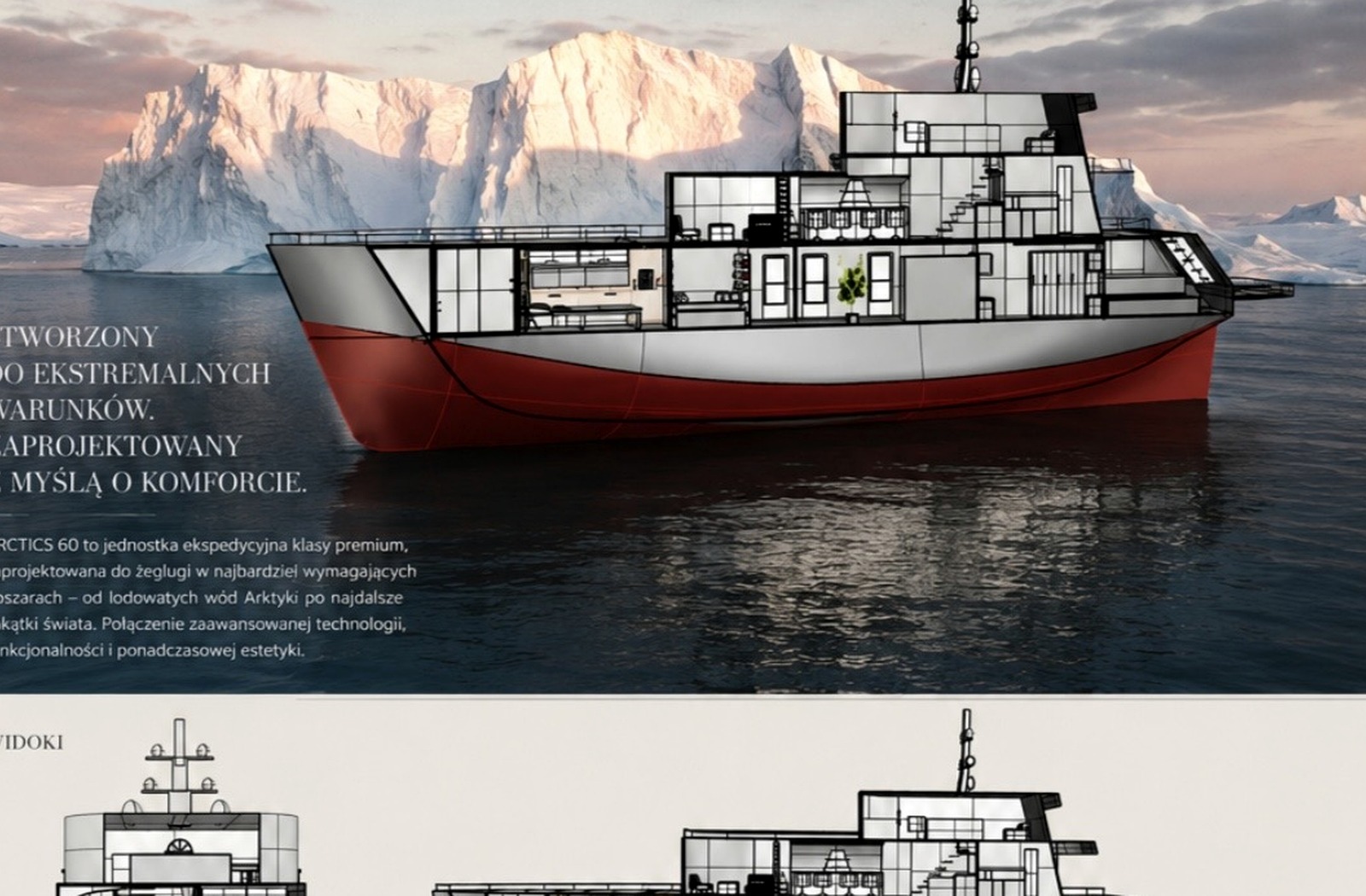 Functional yacht layout section