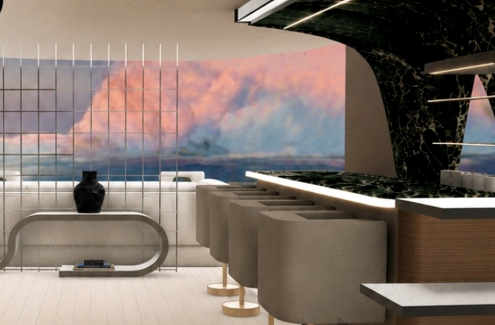 Luxury galley and lounge design